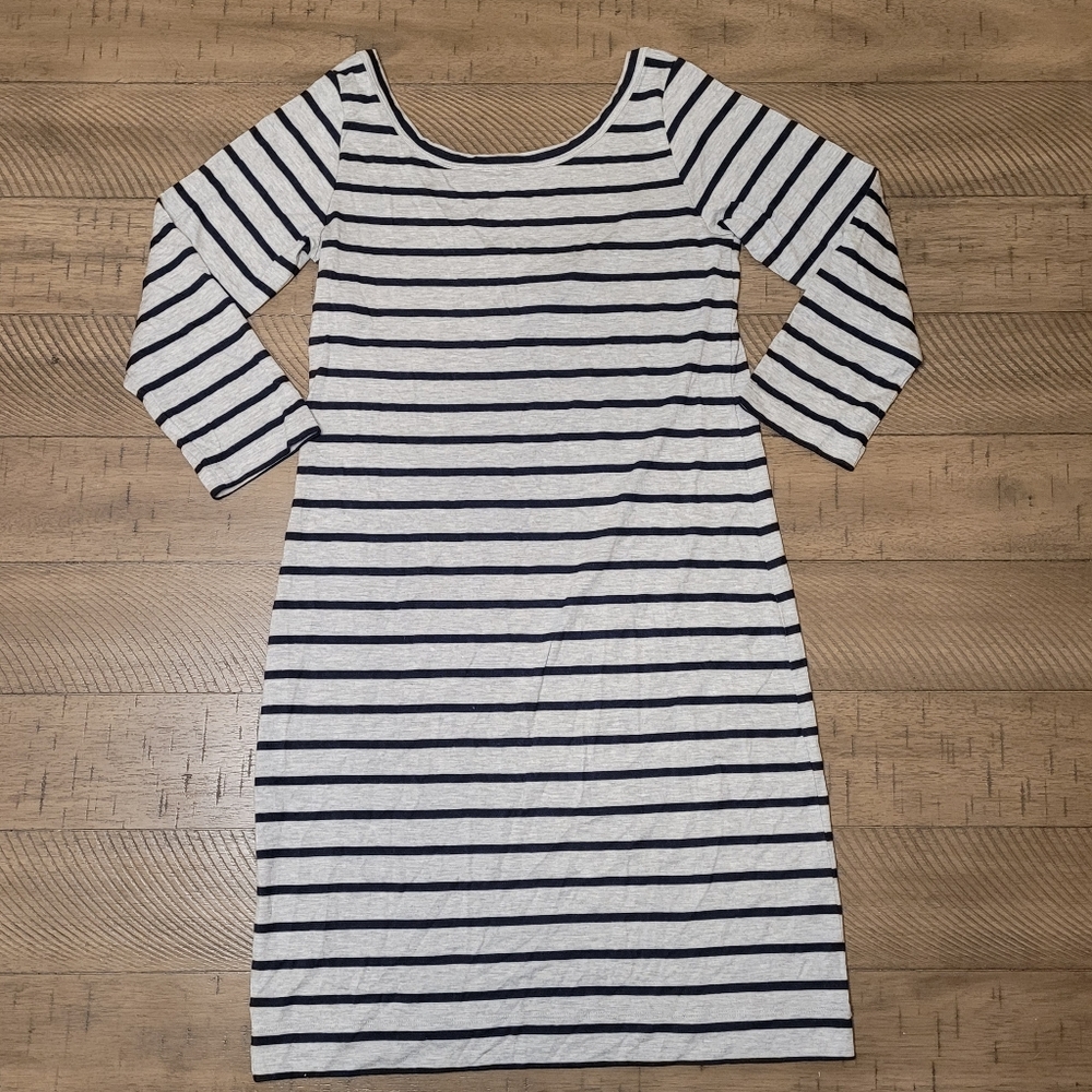 Club Monaco Long Sleeve Striped Knit Midi Robe Dress - Sz XS